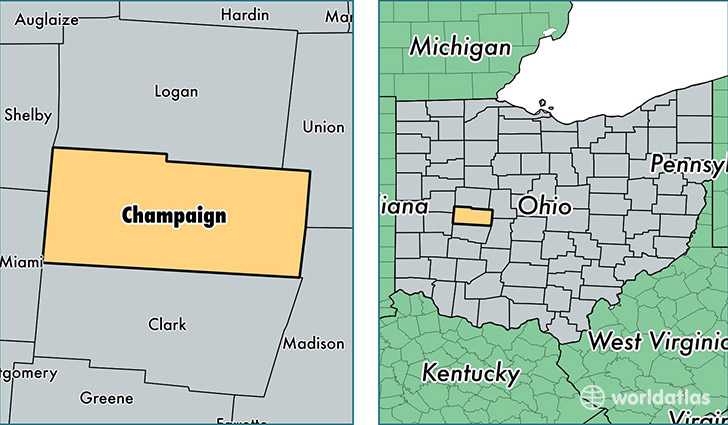 champaign-county-ohio map